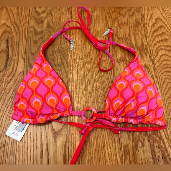 Seafolly Australia Reversible Bikini Top Pink and Orange size US 2 - Picture 3 of 9
